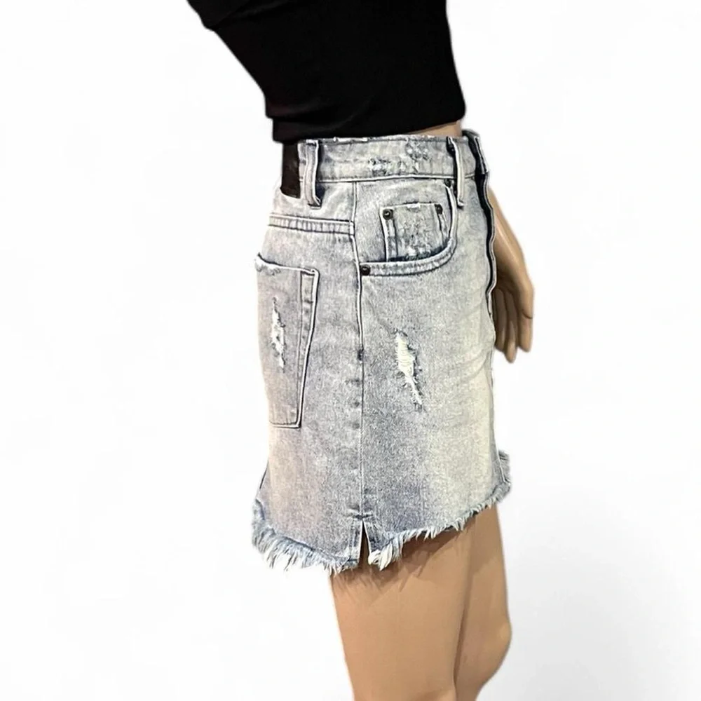 One by One Teaspoon Handmade Mini Skirt High Waist Fitted Short Length Size 26